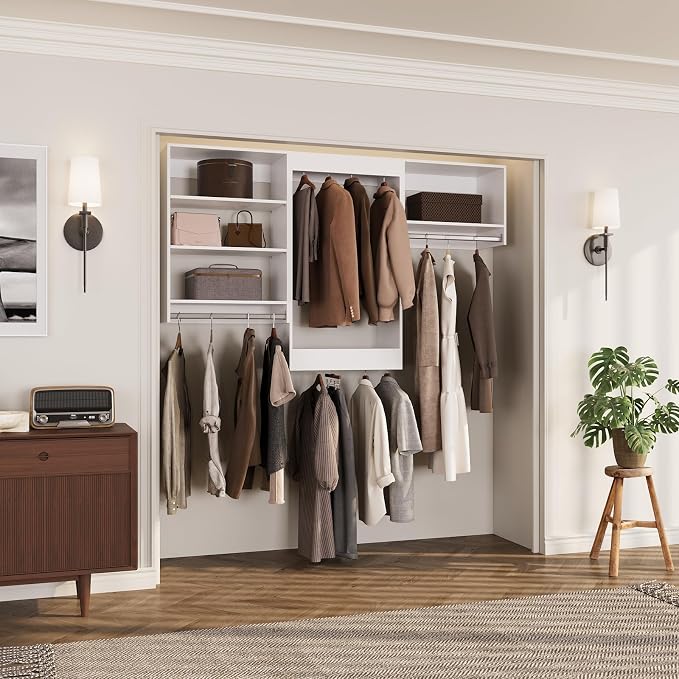 ROOMTEC Modular Closet System, Wall-Mounted Wooden Tower - Image 2