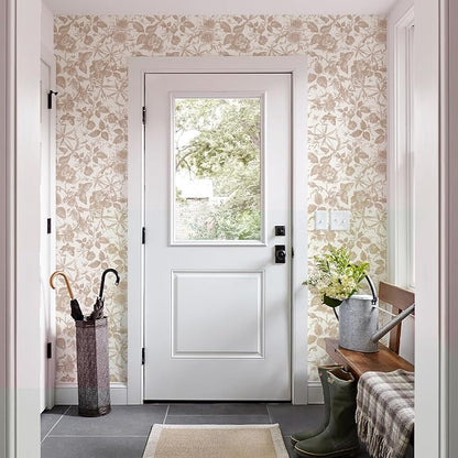 JiffDiff Vintage Peel and Stick Wall Stick，Champagne Wallpaper Rose Removable - Image 8