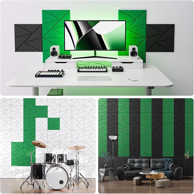 12 Pack Acoustic Panels with Self-Adhesive, Sound Panels High Density, - Image 4
