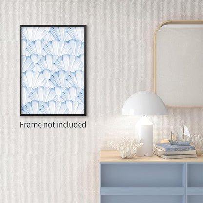 Light Blue Shell Poster Vintage Coastal Cowgirl Wall Art Modern Fashion Preppy - Image 6
