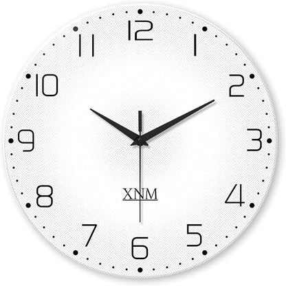 XNM Big Minimalist Glass Wall Clocks Battery Operated 16 Inch White Modren Wall by XNMwallclock