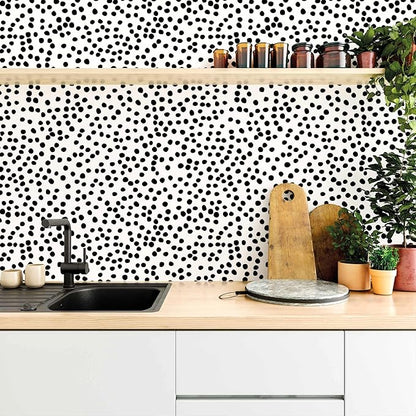 Jeweluck Peel and Stick Wallpaper Polka Dot Wallpaper Stick and Peel 17.7” x - Image 2
