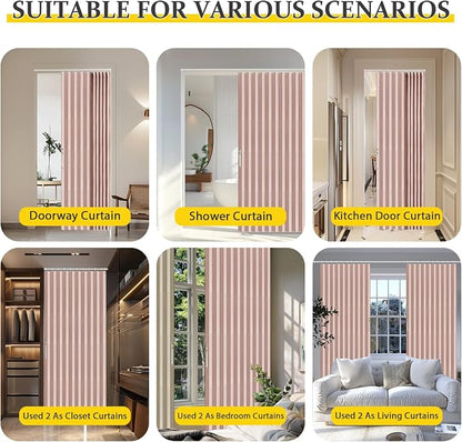 AJAZZ 100% Blackout Magnetic Door Curtain Accordion Doors Interior Closet Door - Image 5