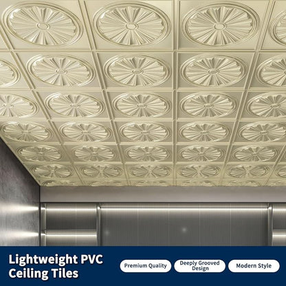 Art3dwallpanels Ceiling Tiles 12 Pack Drop Ceiling Tiles, 24 x 24 Inch High - Image 3