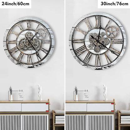 The B-Style Large Wall Clock 24 inch Moving Gear Wall Clock Oversized Vintage - Image 2