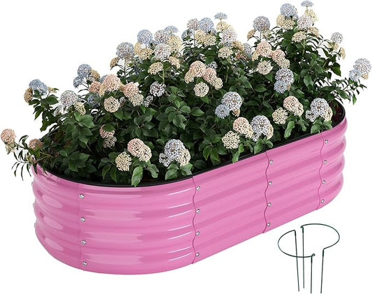 Galvanized Metal Planter Raised Garden Bed Kit for Gardening Outdoor，4x2x1ft Planter Grow Garden Box Raised Flower Bed