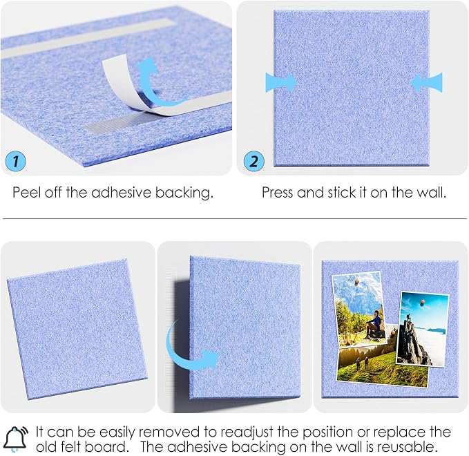 MaxGear Large Cork Board for Wall 36" x 24", Light Blue Bulletin Board - Image 4