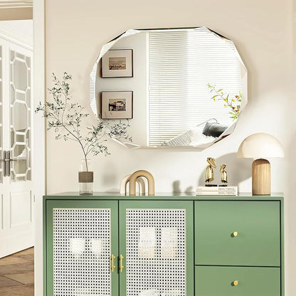 Bathroom Mirrors for Over Sink, Round Frameless Mirrors for Wall, 24x36 Inch - Image 6