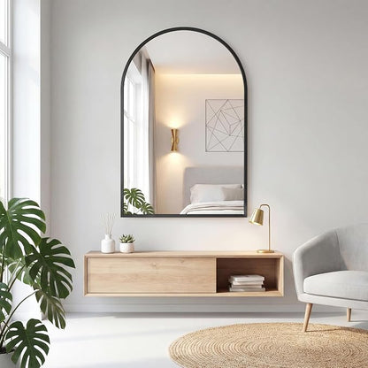 OLIXIS 20x30 Inch Arched Black Bathroom Mirror - Image 6