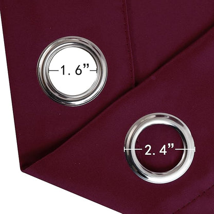LEMOMO Burgundy Red Thermal Blackout Curtains/52 x 72 Inch/Set of 2 Panels Room - Image 6