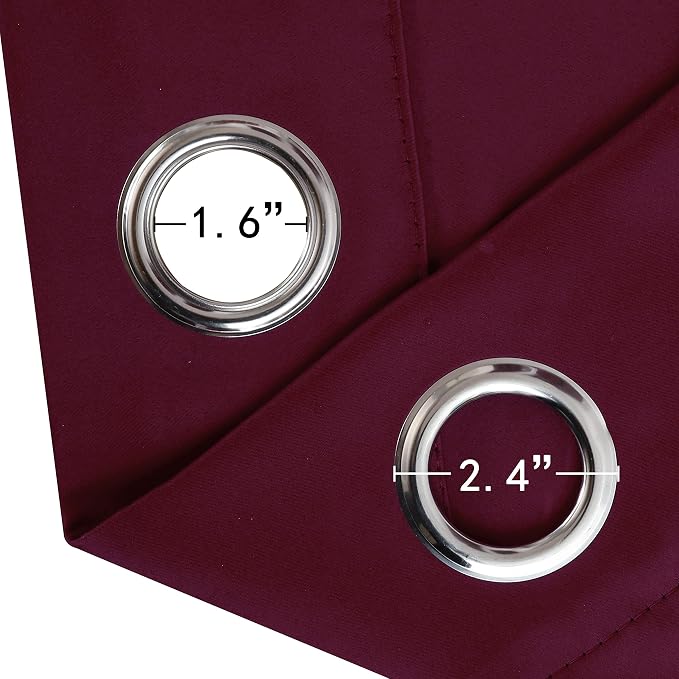 LEMOMO Burgundy Red Thermal Blackout Curtains/52 x 108 Inch/Set of 2 Panels - Image 6
