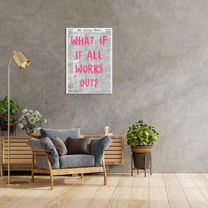 Liyark Retro Trendy Newspaper Canvas Wall Art What If All Works Out Poster - Image 5