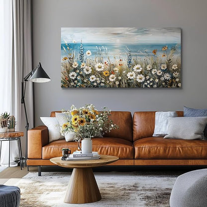 SERIMINO Large Wall Art for Living Room, Coastal Landscape Wall Decor, Beach - Image 2