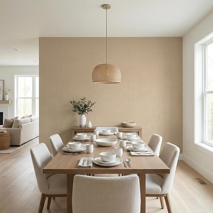 WADILE Grasscloth Peel and Stick Wallpaper 15.7in x 393.7in, Textured Contact - Image 4