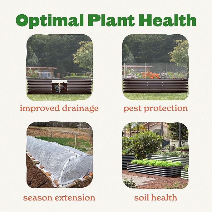 Epic Gardening 5-in-1 Modular Galvanized Raised Garden Bed Kit, 15" Tall Metal Planter Box, Durable Aluzinc Steel Raised Garden Bed Outdoor for Vegetables, Herbs, Flowers & Fruits - Round - Mist Green