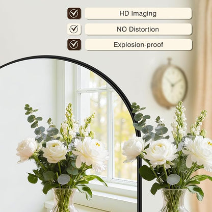 Vanity Bathroom Mirror for Wall, 32”x30” Arched Bathroom Mirror for Over Sink - Image 2
