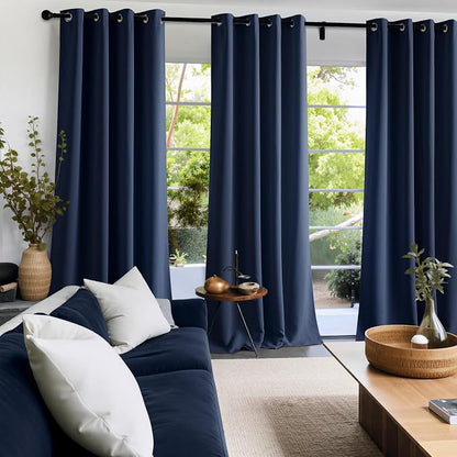 NICETOWN Room Darkening Draperies Curtains Panels, 2 Panels Navy Blue W52 x L96 - Image 2