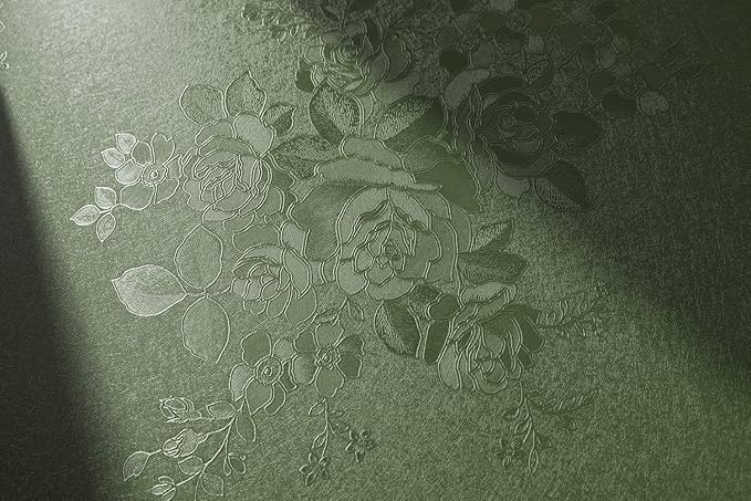 Green Flower Wallpaper Stick and Peel 17.7inch x 118.1inch Embossed Floral by lenify