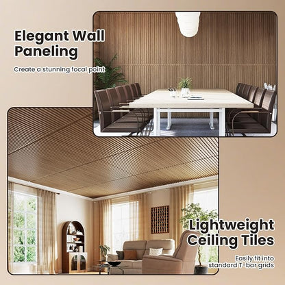 Giantex 24 Pack Fluted PVC Wall Panels, Glue Up or Drop Ceiling Panel, - Image 7