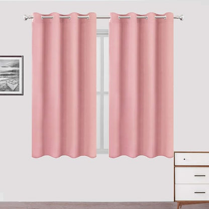 LEMOMO Blackout Curtains 52 x 63 inch/Pink Curtains Set of 2 Panels/Thermal by Lemomo