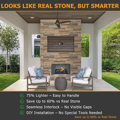 ROOMTEC 1-Pack Faux Stone Wall Covering Panels - Image 5