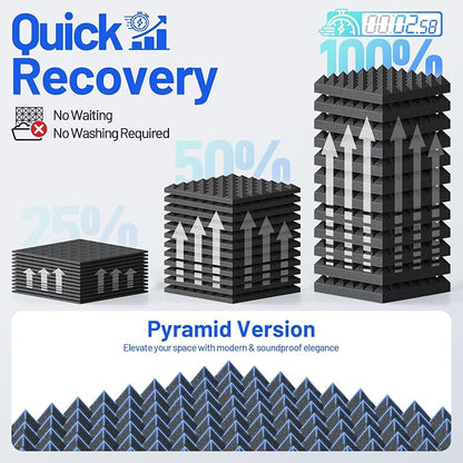 48 Pack Pyramid Sound Proof Foam Panels - Image 5