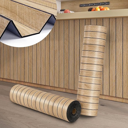 ReWallpaper 24in X 16.5ft Light Oak Wood Wall Panels Peel and Stick Slat Wall by ReWallpaper