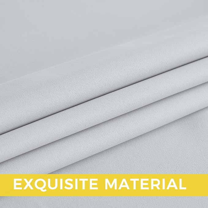 NICETOWN Room Darkening Draperies Curtains Panels, 2 Panels Greyish White W52 x - Image 7