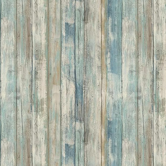practicalWs 35.4''x 118'' Distressed Wood Wallpaper Self-Adhesive Peel and by practicalWs