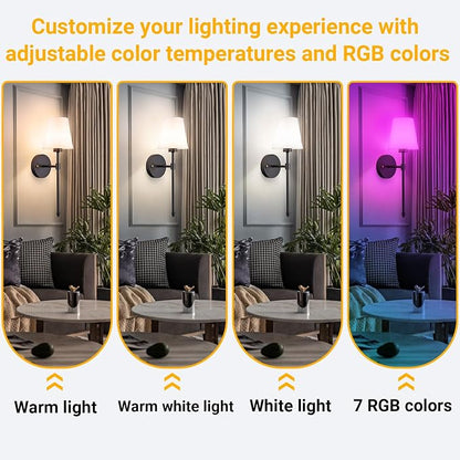 Vimhou Peel and Stick Wall Sconces, Stick On Wall Sconce Set of 2, Battery - Image 4