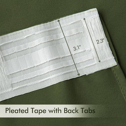 MIULEE Olive Green Back Tab Blackout Curtains 90 Inches Long 2 Panels Set - Image 4