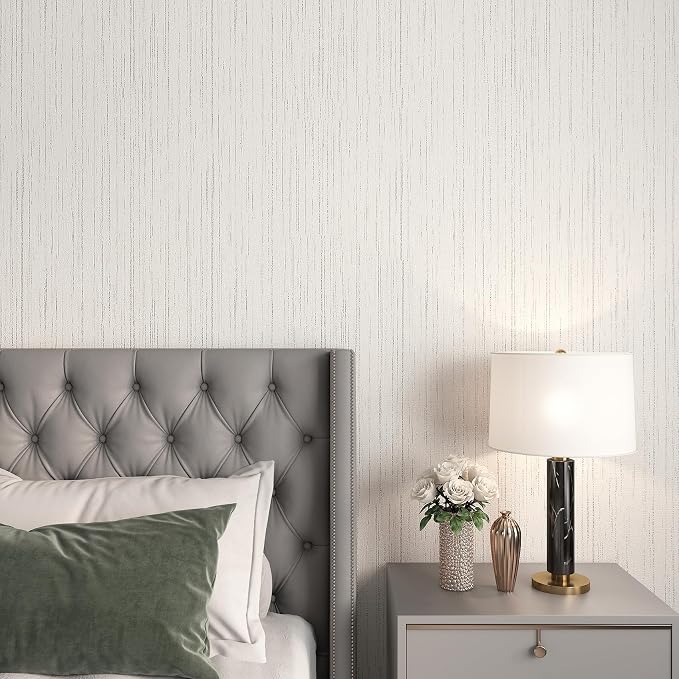 Livelynine Taupe Grasscloth Peel and Stick Wallpaper Textured Neutral Faux - Image 4