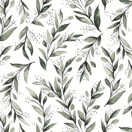 Livebor Olive Leaf Wallpaper Peel and Stick Leaf Contact Paper 17.7inch x by LiveborDirectWallpaper