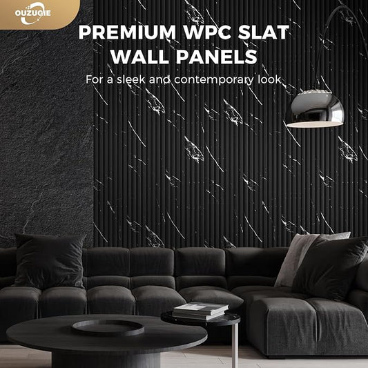 OUZUGIE WPC Acoustic Slat Wall Paneling, Living Room, TV Background, Study Room - Image 2