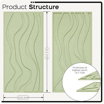 BUBOS 4 Pack Large Acoustic Panels, Total-Size 47.2 x 23.6 Inches Soundproof - Image 2