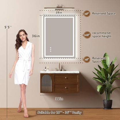 28x36 Inch LED Lighted Bathroom Mirror - Image 7