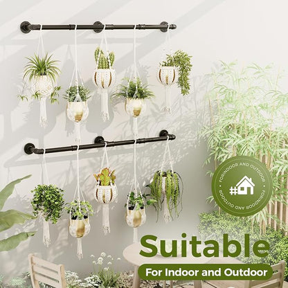 Bamworld Window Plant Hanger Indoor 63in 2PCS Hanging Planters - Image 6