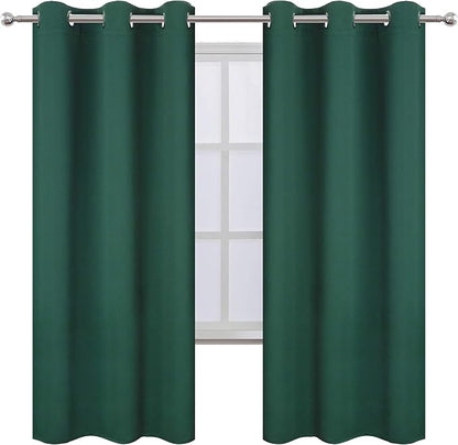 LEMOMO Dark Green Thermal Blackout Curtains/42 x 72 Inch/Set of 2 Panels Room - Image 2