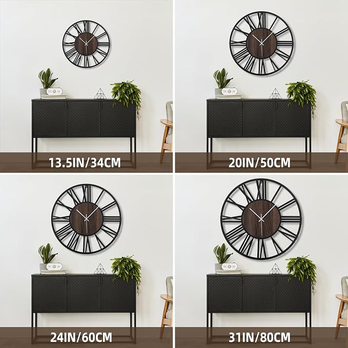 Large Wall Clock for Living Room Decor, 16 Inch Non Ticking Silent, Battery - Image 2
