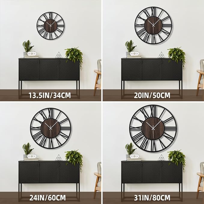 Large Wall Clock for Living Room Decor, 20 Inch Non Ticking Silent, Battery - Image 2