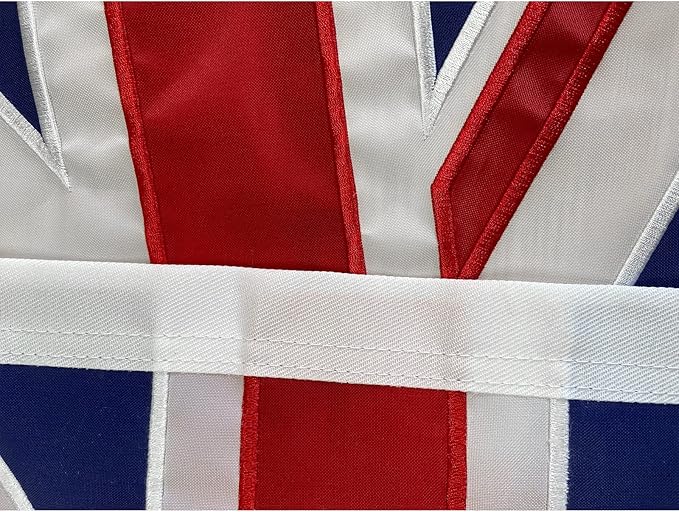 Homissor British Flag 12x18 Union Jack England Boat Flags Embroidered Sewn Stripes United Kingdom 1x1.5 UK Flag Heavy Duty Outdoor