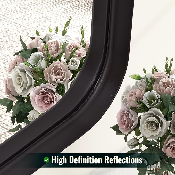 30"x22" Black Bathroom Mirror - Image 4