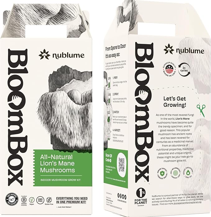 Lion's Mane Mushroom Grow Kit | Grow Your Own Fresh Gourmet Mushrooms at Home | Edible Indoor Mushroom Growing Kits Great Gift