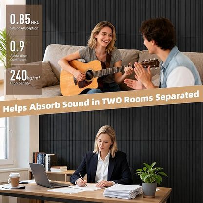 TO-TH Wood-Look Acoustic Wall Panels, 10 Pack 47.2” x 23.6” Acoustic Panels - Image 4
