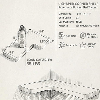 16 Inch Solid Wood Floating Corner Shelves 3 Pack - Image 3