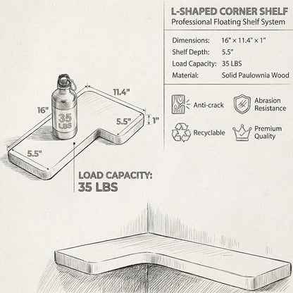16 Inch Solid Wood Floating Corner Shelves 3 Pack - Image 3