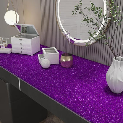 CHIHUT 15.7''x236'' Dark Purple Glitter Contact Paper Peel and Stick - Image 8