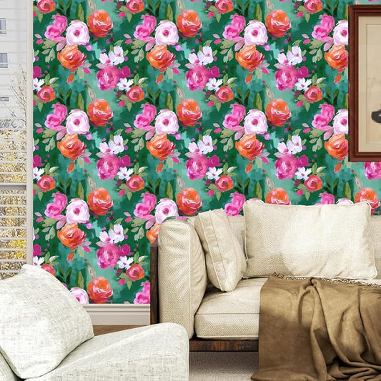 BOKEBEVE Green Bright Wallpaper Peel and Stick Colorful Contact Paper - Image 2