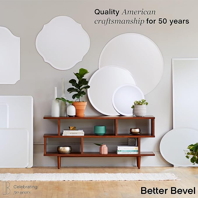 Better Bevel Frameless Rectangle Mirror, 16-in x 24-in Bathroom Wall Mirror - Image 6