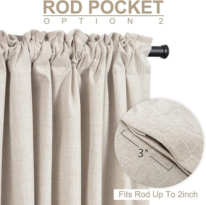 100% Blackout Shield Linen Blackout Curtains - Image 5